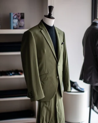Scabal 最高級モヘア セットアップ グリーン 緑 スキャバル スキャバル JET SET｜30周年記念バンチで仕立てる極上スリーピーススーツ